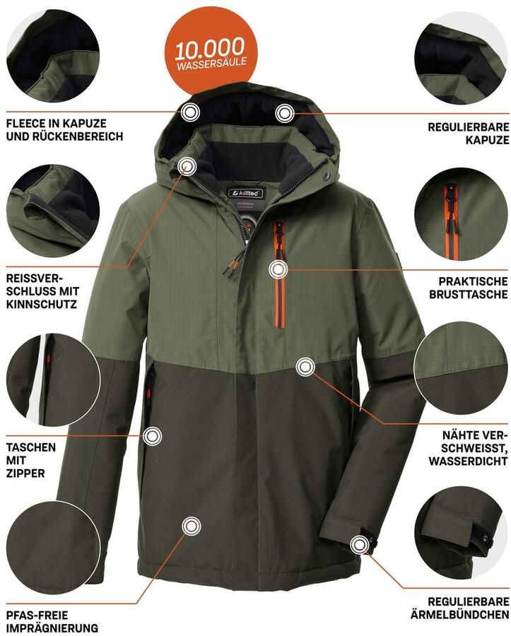 Killtec Functioneel jack KOW 222 BYS JCKT Wind- en waterdichte kinderjas met fleece reflecterende print - Foto 2