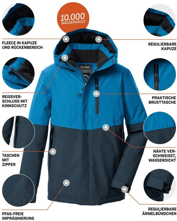 Killtec Functioneel jack KOW 222 BYS JCKT Wind- en waterdichte kinderjas met fleece reflecterende print