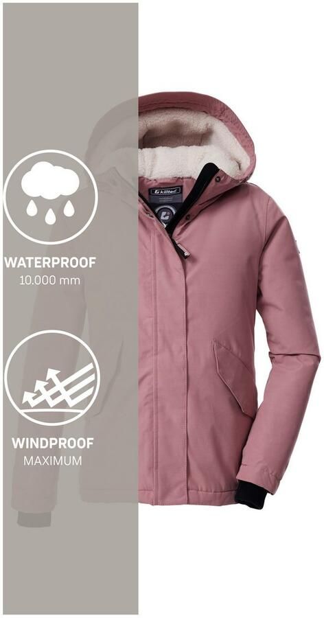 Killtec Functioneel jack KOW 235 GRLS JCKT Wind- en waterdichte kinderjas met teddybont PFAs-vrij geïmpregneerd - Foto 5