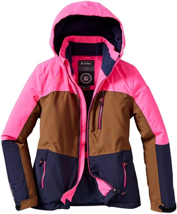 Killtec Functioneel jack KOW 354 GRLS JCKT Waterdichte jas met capuchon en sneeuwvanger PFAS-vrij geïmpregneerd