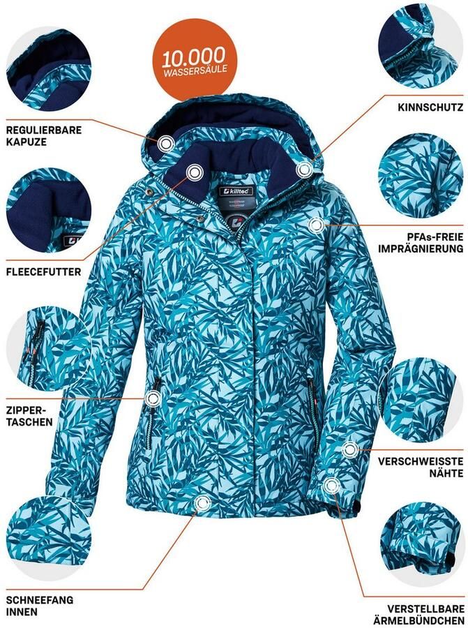 Killtec Functioneel jack KOW 355 GRLS JCKT Waterdichte meisjesjas met capuchon sneeuwvanger en fleece - Foto 2