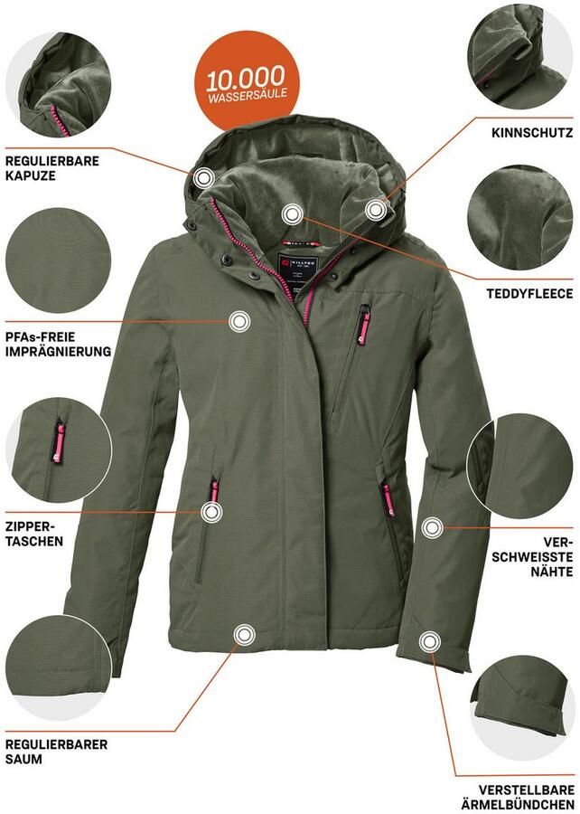 Killtec Functioneel jack KOW 356 GRLS JCKT Waterdichte meisjesjas met capuchon verstelbare manchetten - Foto 2