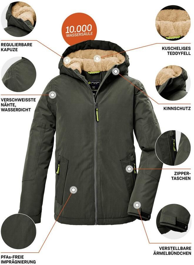 Killtec Functioneel jack KOW 377 BYS JCKT Waterdicht functioneel jack met capuchon warme voering en kinbescherming - Foto 3