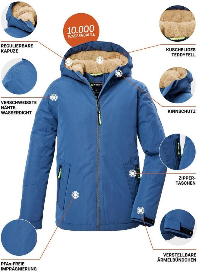 Killtec Functioneel jack KOW 377 BYS JCKT Waterdicht functioneel jack met capuchon warme voering en kinbescherming - Foto 2