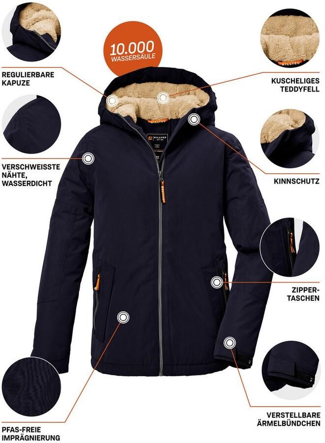 Killtec Functioneel jack KOW 377 BYS JCKT Waterdicht functioneel jack met capuchon warme voering en kinbescherming - Foto 2