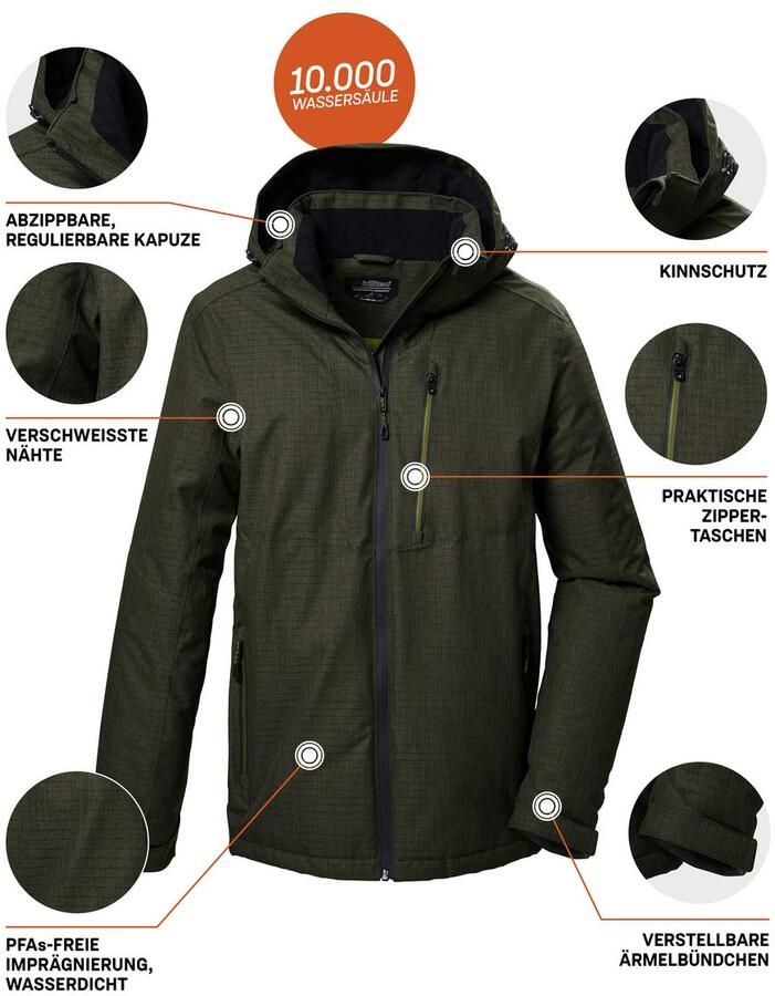 Killtec Functioneel jack KOW 7 MN JCKT Water- en winddichte outdoorjas ade d gemêleerde uitstraling