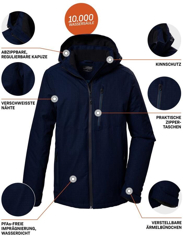 Killtec Functioneel jack KOW 7 MN JCKT Water- en winddichte outdoorjas ade d gemêleerde uitstraling