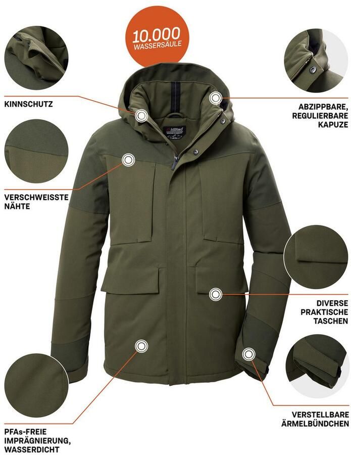 Killtec Functioneel jack KOW 81 MN JCKT Waterdichte herenjas met afneembare capuchon en veel zakken - Foto 2