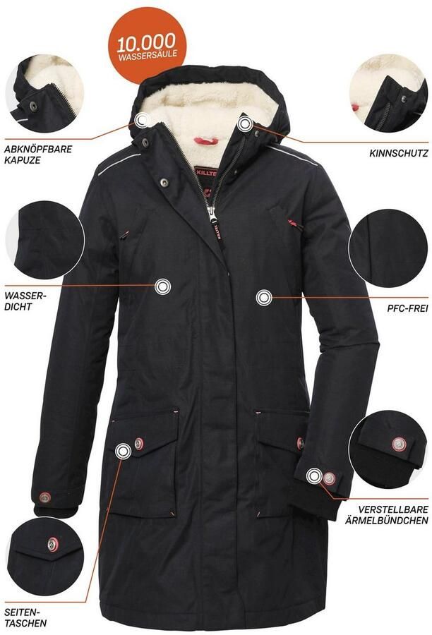 Killtec Functionele jas KOW 142 GRLS CT Water- en winddichte jas met teddyvacht en afneembare capuchon - Foto 2