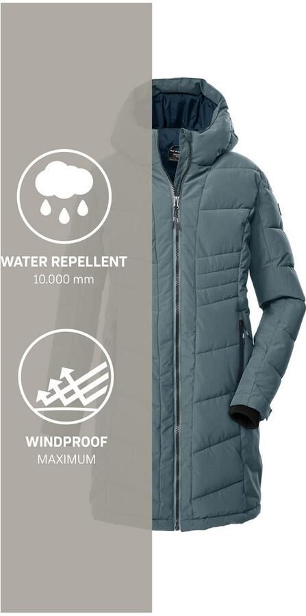 Killtec Gewatteerde jas KOW 219 GRLS QLTD CT Winddichte waterafstotende jas met 10.000 mm waterkolom - Foto 5