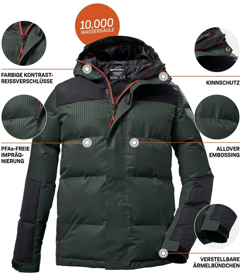 Killtec Gewatteerde jas KOW 31 BYS QLTD JCKT Kinder winterjas gevoerd wind- en waterafstotend ade d