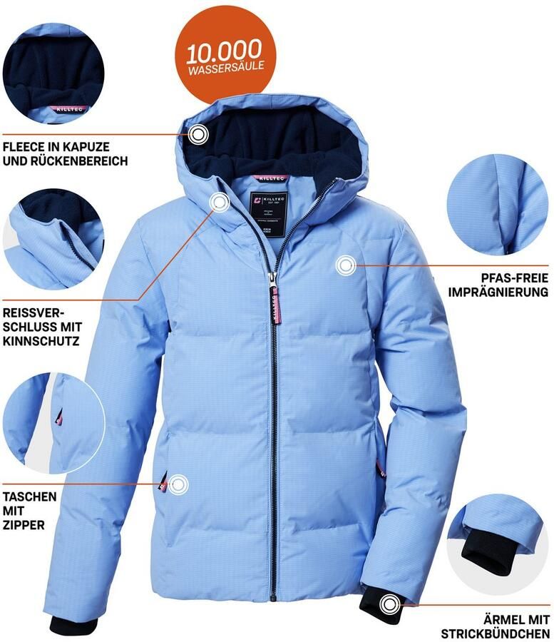 Killtec Gewatteerde jas KOW 357 GRLS QLTD JCKT Waterafstotende meisjesjas met capuchon ademend warm
