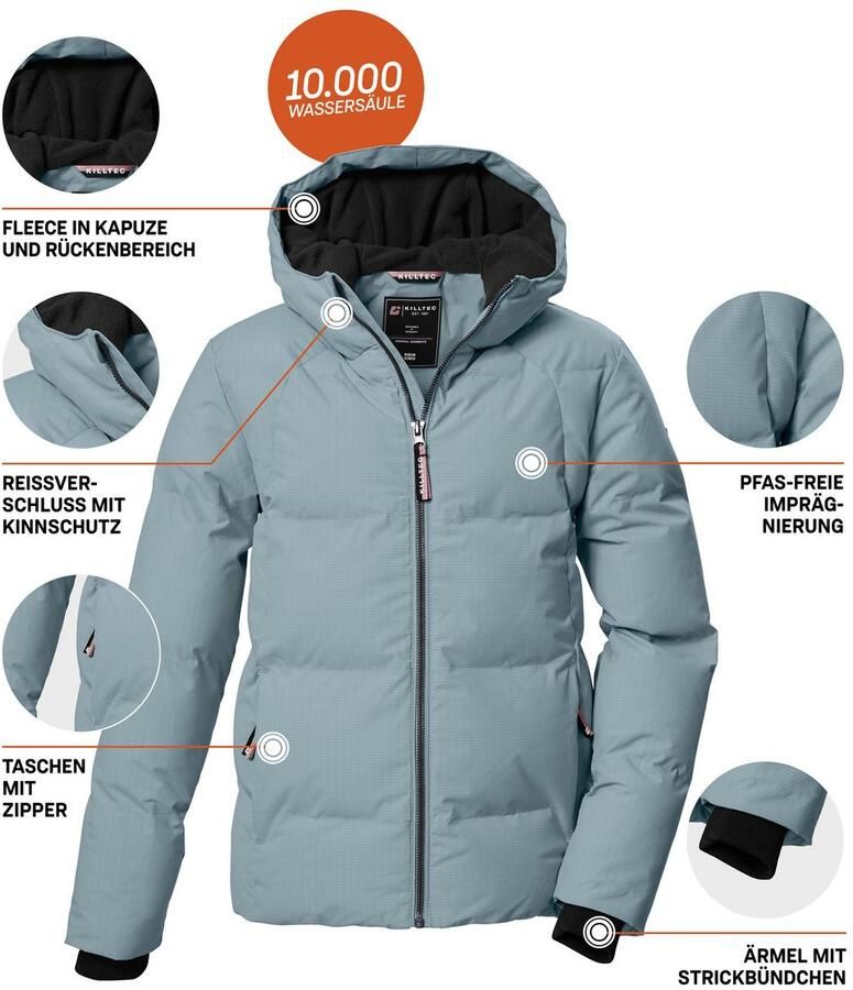 Killtec Gewatteerde jas KOW 357 GRLS QLTD JCKT Waterafstotende meisjesjas met capuchon ademend warm