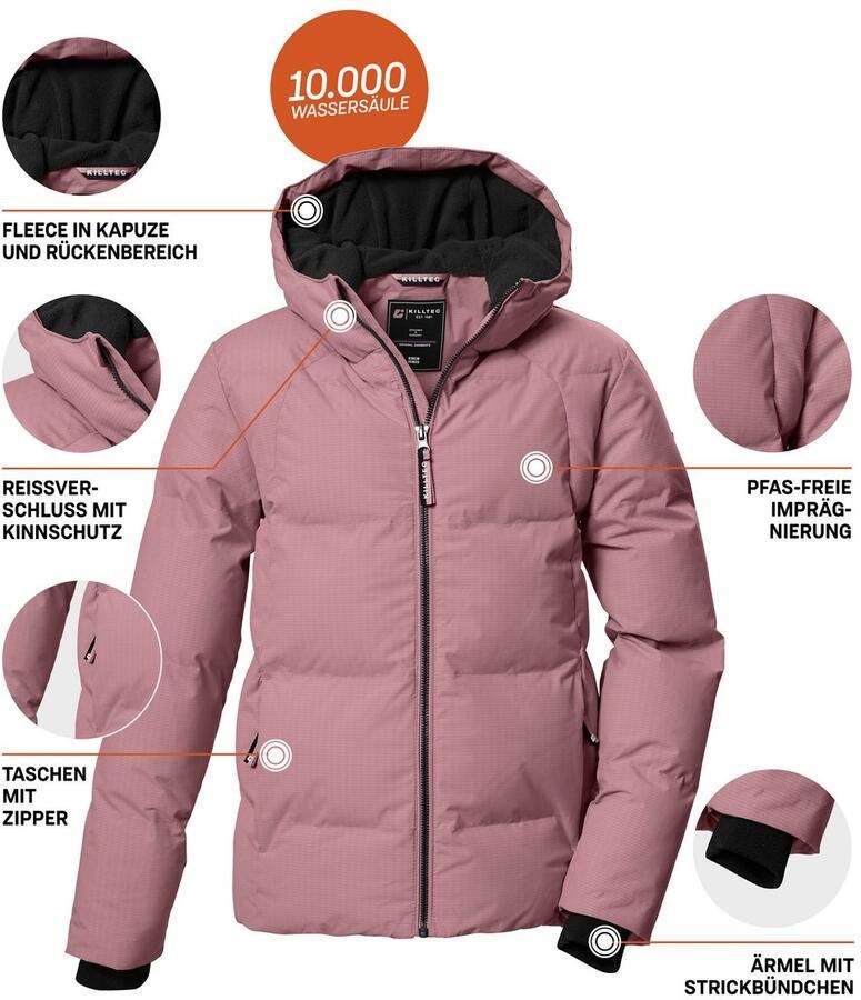 Killtec Gewatteerde jas KOW 357 GRLS QLTD JCKT Waterafstotende meisjesjas met capuchon ademend warm