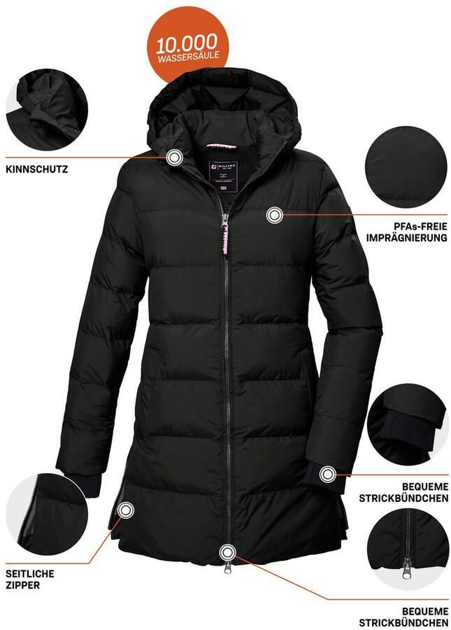 Killtec Gewatteerde jas KOW 359 GRLS QLTD PRK Meisjes parka: waterafstotend windafstotend verstelbare capuchon