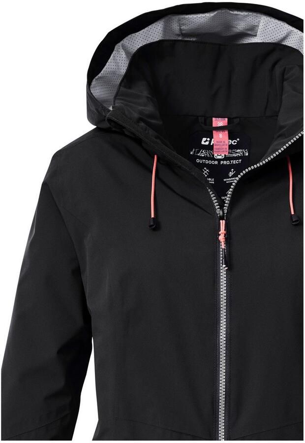 Killtec Outdoorjack Dames regenjas OOKS 1 Lichte water- en winddichte jas ademend afneembare capuchon - Foto 4