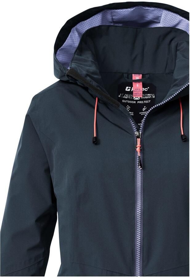 Killtec Outdoorjack Dames regenjas OOKS 1 Lichte water- en winddichte jas ademend afneembare capuchon - Foto 4