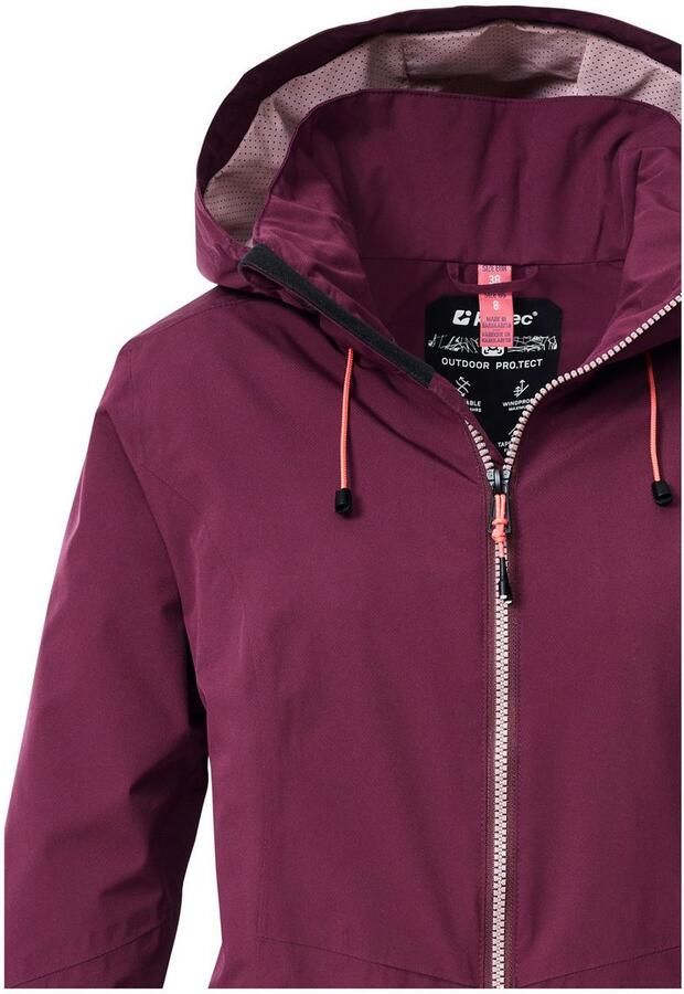 Killtec Outdoorjack Dames regenjas OOKS 1 Lichte water- en winddichte jas ademend afneembare capuchon - Foto 4