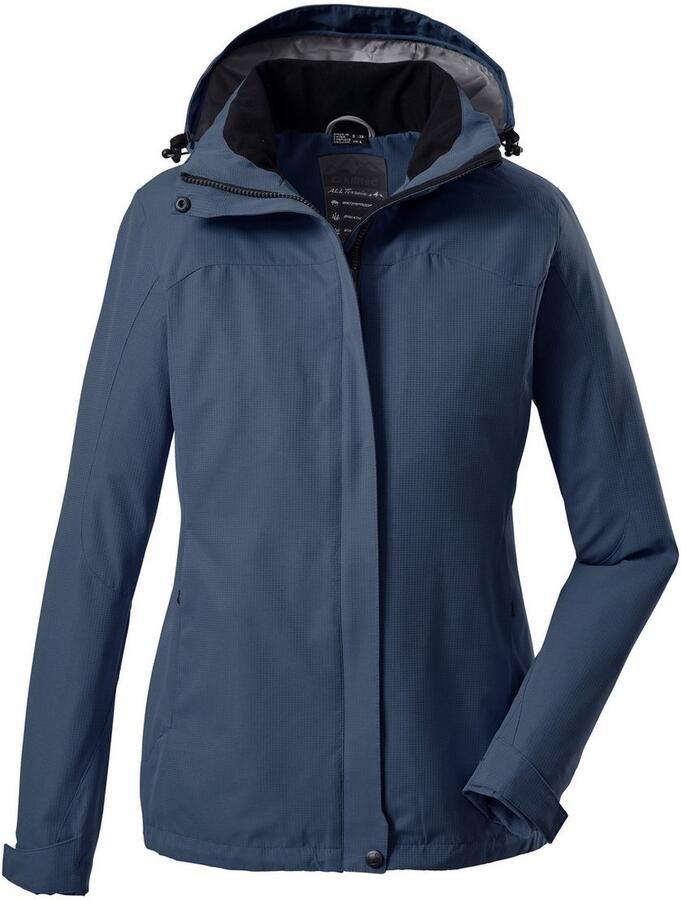 Killtec Outdoorjack Inkele Damesjas met afneembare capuchon wind- en waterdicht ademend