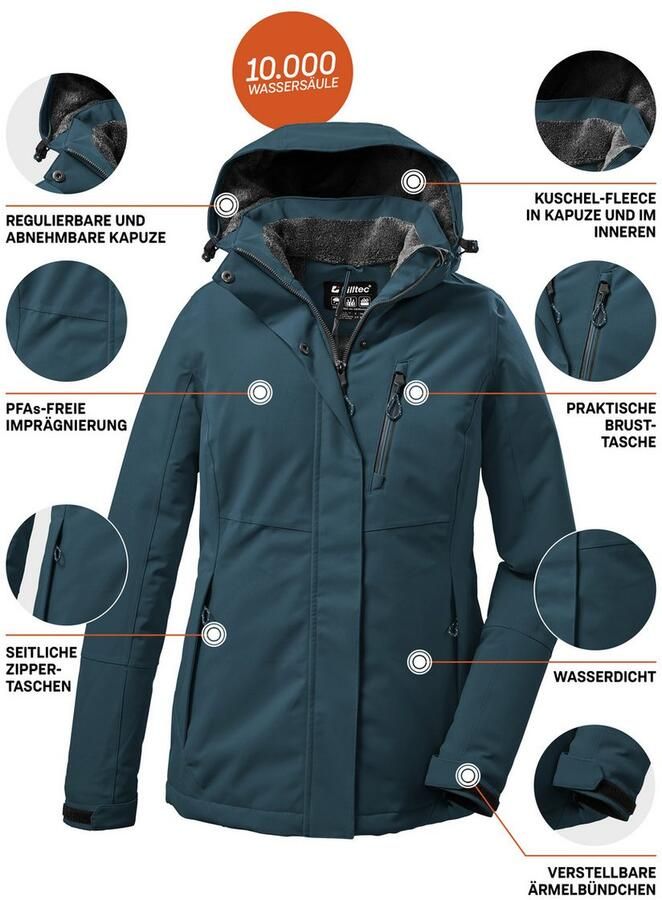 Killtec Outdoorjack KOW 140 WMN JCKT Waterdichte damesjas ademend afneembare capuchon - Foto 2