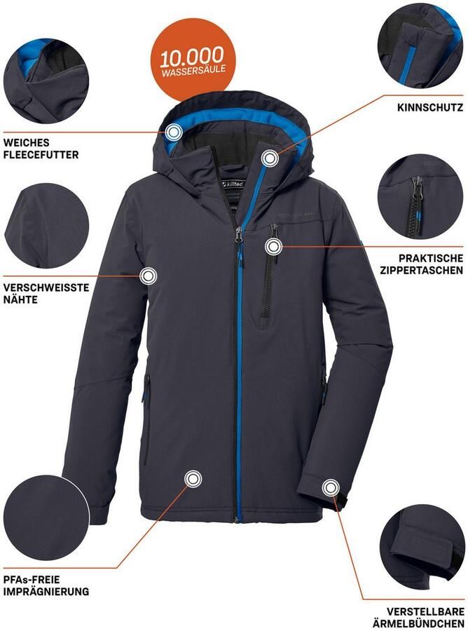 Killtec Outdoorjack KOW 159 BYS JCKT Water- en winddichte kinderwinterjas met fleecevoering - Foto 3