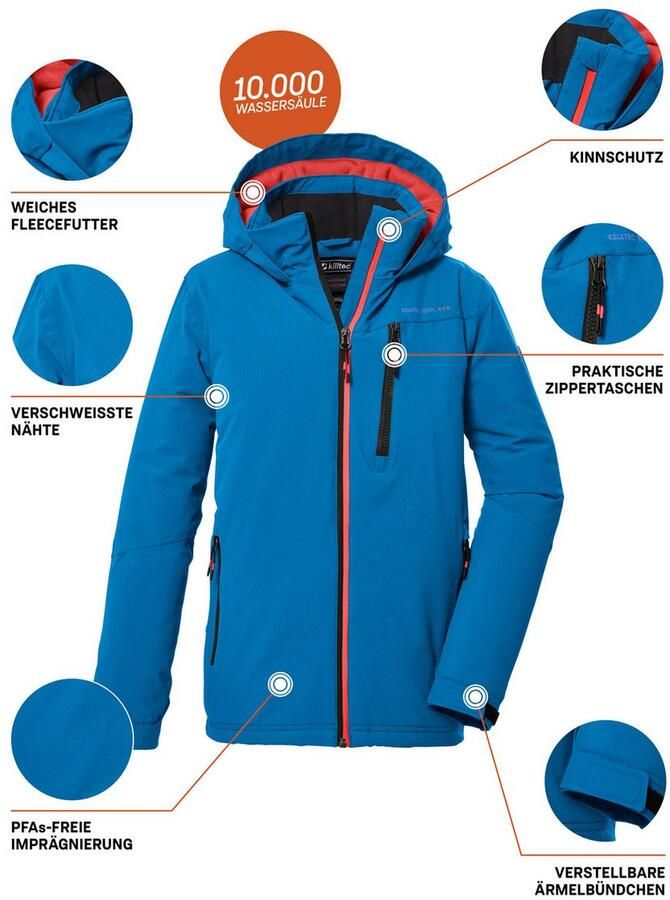 Killtec Outdoorjack KOW 159 BYS JCKT Water- en winddichte kinderwinterjas met fleecevoering - Foto 3