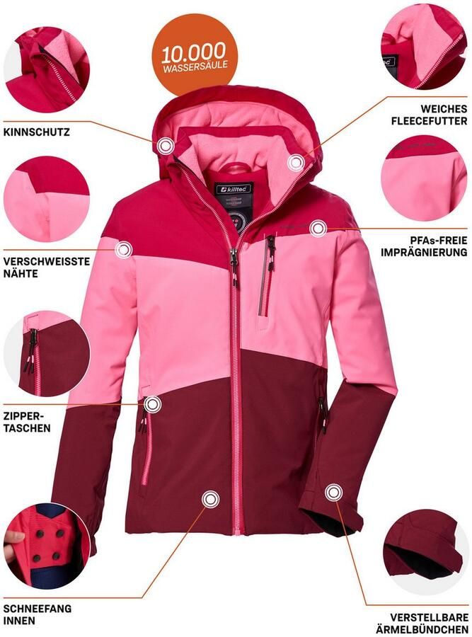 Killtec Outdoorjack KOW 170 GRLS JCKT Functionele jack met capuchon en sneeuwvang waterdicht - Foto 3
