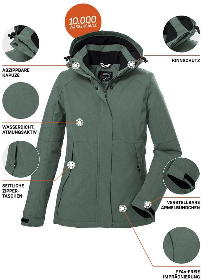 Killtec Outdoorjack KOW 37 WMN JCKT Waterdichte dames functionele jas met afneembare capuchon - Foto 2