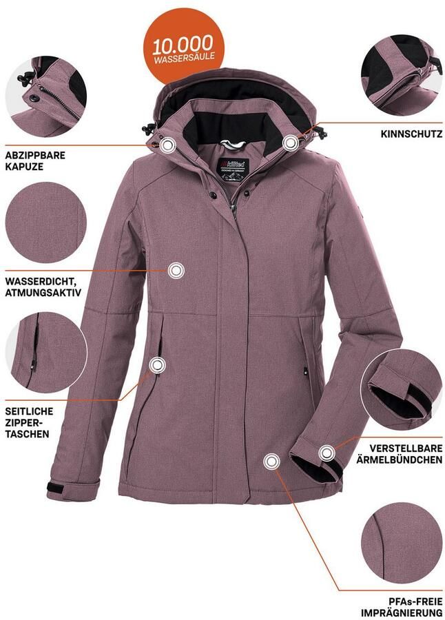Killtec Outdoorjack KOW 37 WMN JCKT Waterdichte dames functionele jas met afneembare capuchon - Foto 2