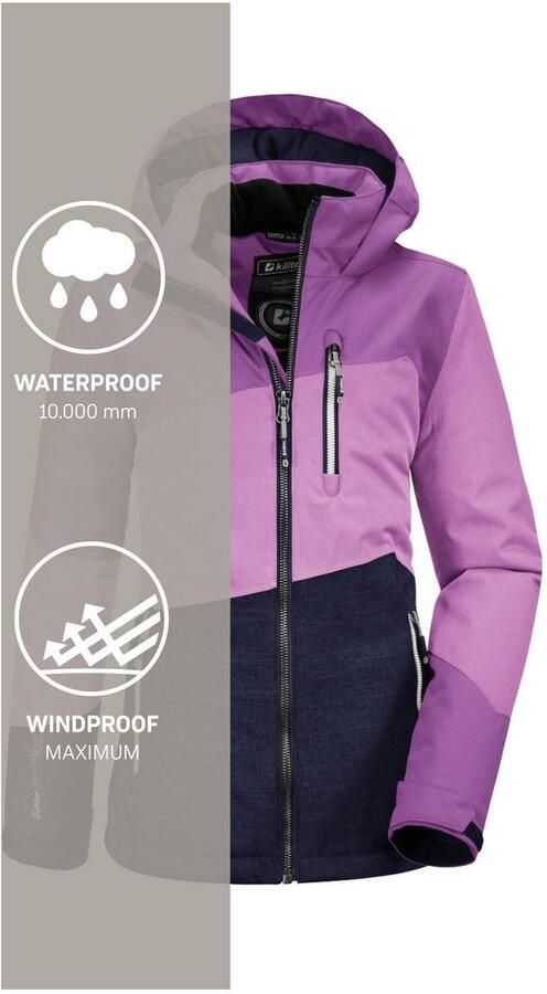 Killtec Outdoorjack Lynge GRLS JCKT B Waterdichte winterjas met capuchon fleece verstelbare mouwen - Foto 9