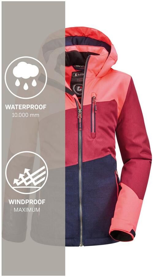 Killtec Outdoorjack Lynge GRLS JCKT B Waterdichte winterjas met capuchon fleece verstelbare mouwen - Foto 8