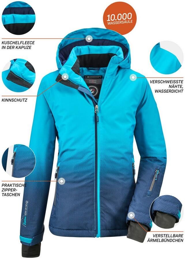 Killtec Outdoorjack Lynge GRLS JCKT E Meisjesjas waterdicht winddicht 10.000 mm waterkolom