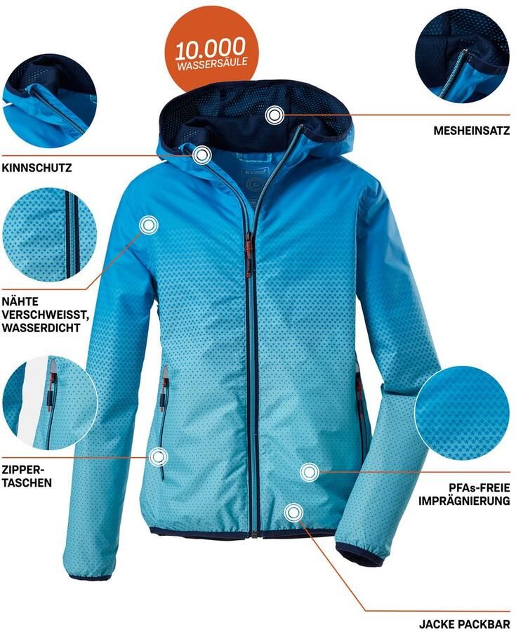 Killtec Outdoorjack Lyse GRLS JCKT A Lichtgewicht meisjes functionele jas van waterdicht opvouwbaar - Foto 2