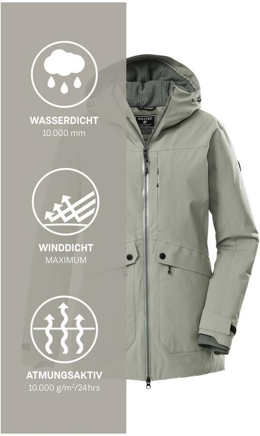 Killtec Parka KOW 16 WMN PRK Water- u. winddichte dames functionele parka met hoge ademend vermogen - Foto 5