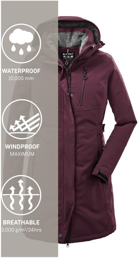 Killtec Parka KOW 165 WMN PRK Water- en winddichte parka met teddyfleece en afneembare capuchon - Foto 8