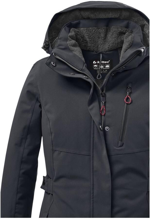 Killtec Parka KOW 165 WMN PRK Water- en winddichte parka met teddyfleece en afneembare capuchon