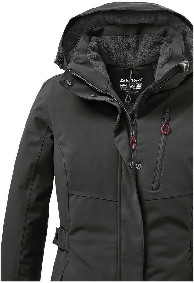 Killtec Parka KOW 165 WMN PRK Water- en winddichte parka met teddyfleece en afneembare capuchon