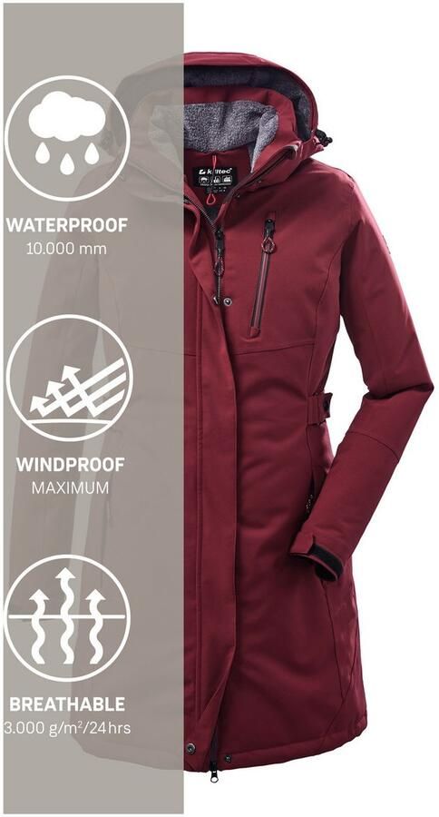 Killtec Parka KOW 165 WMN PRK Water- en winddichte parka met teddyfleece en afneembare capuchon - Foto 8