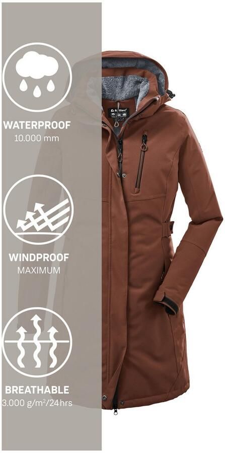 Killtec Parka KOW 165 WMN PRK Water- en winddichte parka met teddyfleece en afneembare capuchon - Foto 5