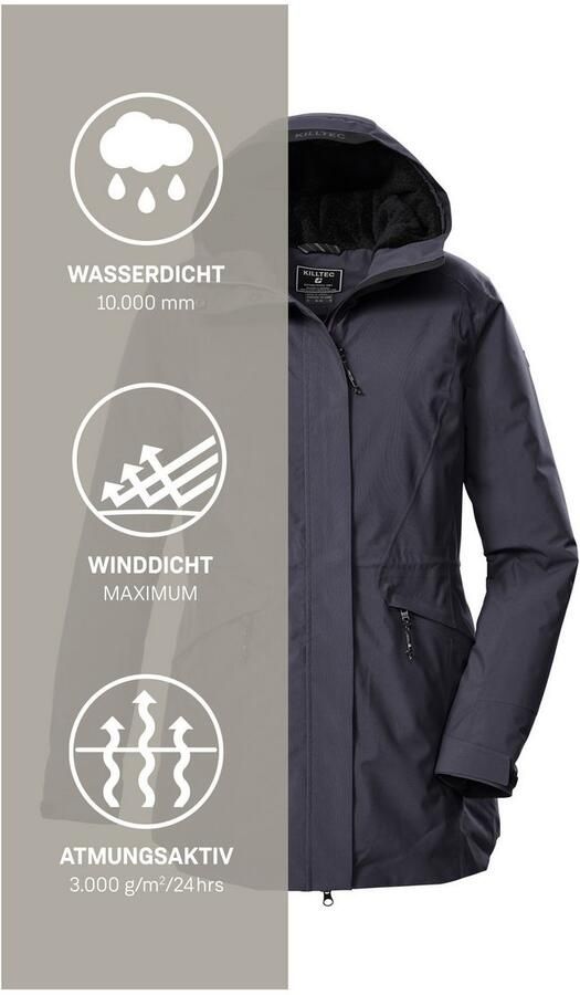 Killtec Parka KOW 19 WMN PRK Waterdichte ademende damesparka met verstelbare capuchon - Foto 5