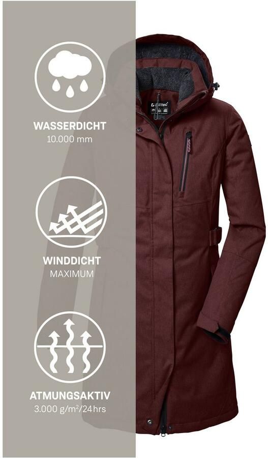 Killtec Parka KOW 303 WMN PRK Waterdichte ademende damesparka met afneembare capuchon - Foto 4