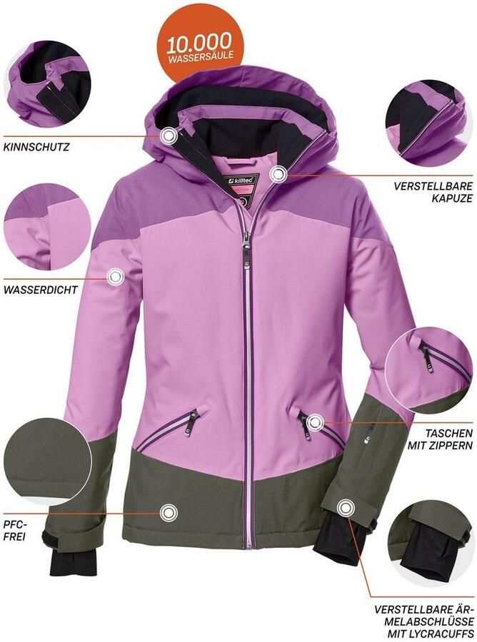 Killtec Ski-jack KSW 151 GRLS SKI JCKT Waterdichte ademende meisjesjas met verstelbare capuchon - Foto 2