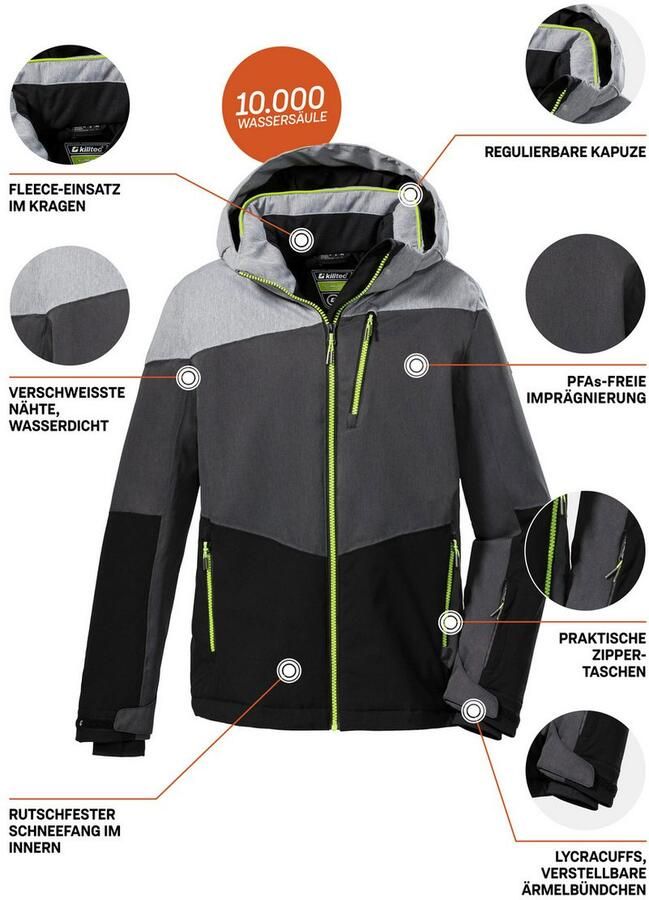Killtec Ski-jack KSW 161 BYS SKI JCKT Waterdichte ade de skijas met afneembare capuchon - Foto 3