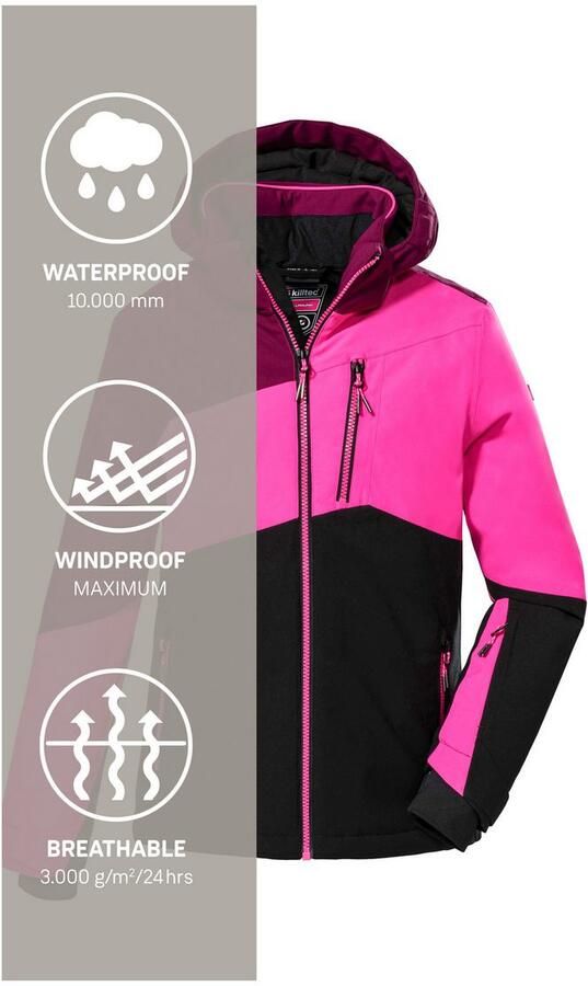 Killtec Ski-jack KSW 166 GRLS SKI JCKT Ademende water- en winddichte skijas met afneembare capuchon - Foto 8