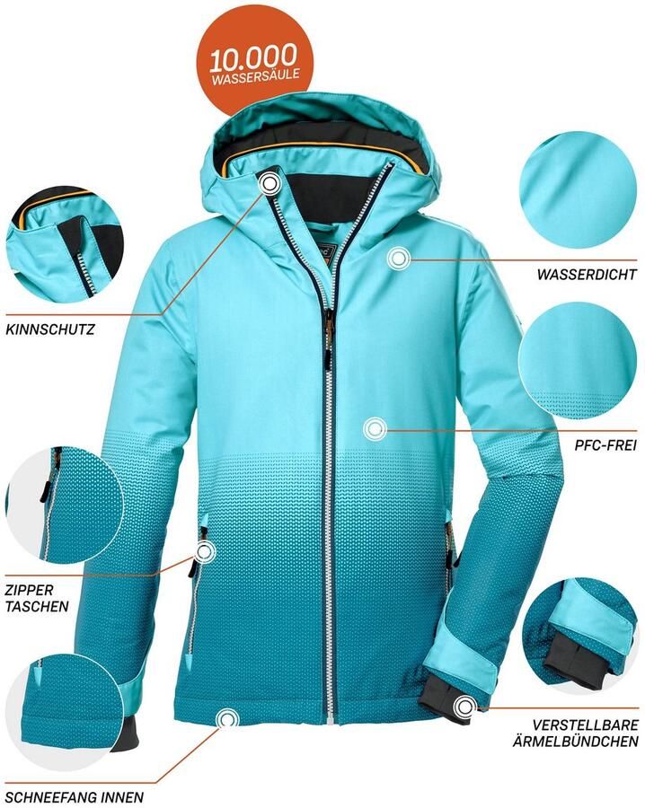 Killtec Ski-jack KSW 183 GRLS SKI JCKT Water- en winddichte kinderwinterjas met fleece en sneeuwvanger - Foto 3