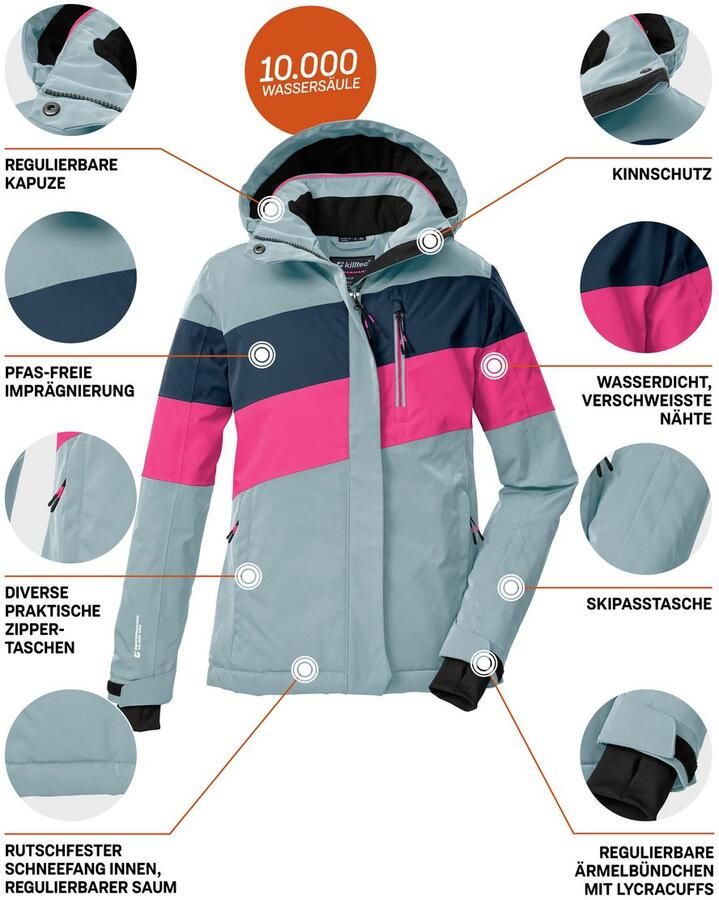 Killtec Ski-jack KSW 197 GRLS SKI JCKT Waterdicht ade d verstelbare capuchon veel zakken - Foto 2