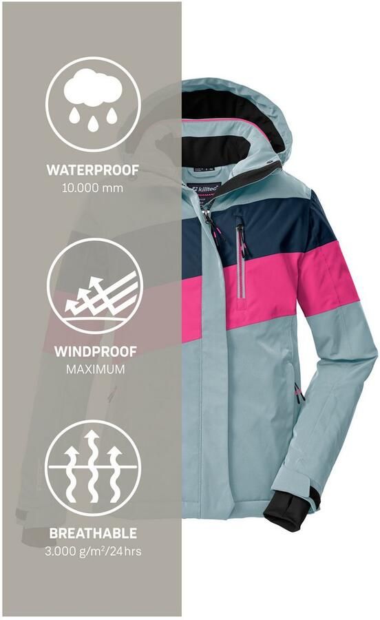 Killtec Ski-jack KSW 197 GRLS SKI JCKT Waterdicht ade d verstelbare capuchon veel zakken - Foto 5