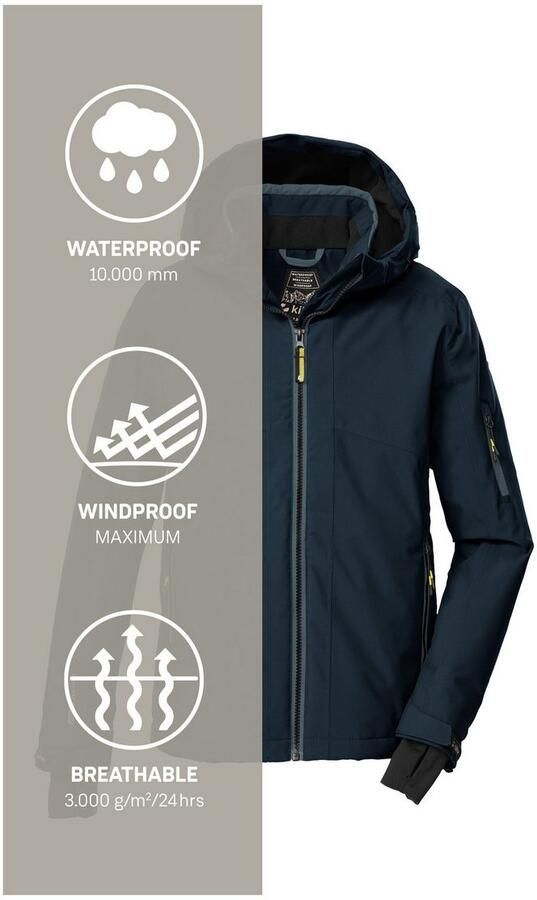 Killtec Ski-jack KSW 202 BYS SKI JCKT Waterdichte kinder ski jas met verstelbare capuchon en sneeuwvanger - Foto 5