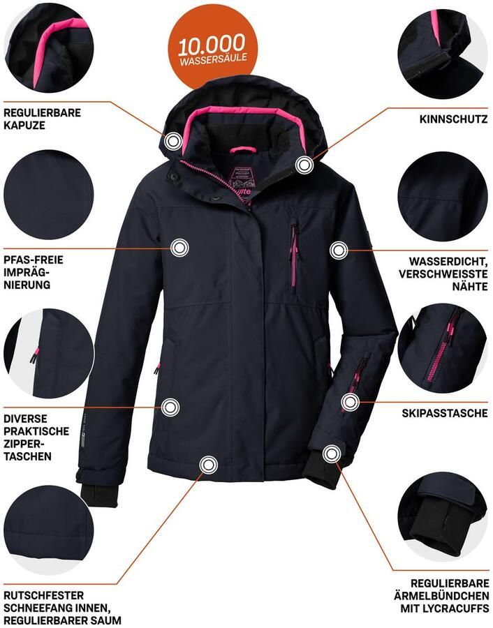 Killtec Ski-jack KSW 205 GRLS SKI JCKT Waterdichte ade de skijas met verstelbare capuchon - Foto 2