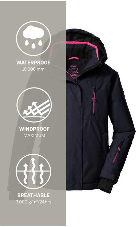 Killtec Ski-jack KSW 205 GRLS SKI JCKT Waterdichte ade de skijas met verstelbare capuchon - Foto 5